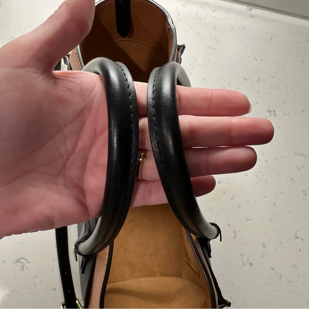 Louis Vuitton Black and Tan Leather Top-Handle Bag - Picture 7 of 11